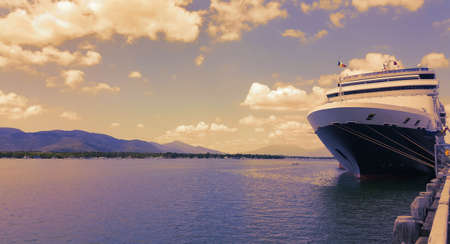 A Cruiser Ship docked in Cairns Queensland Australiaの写真素材