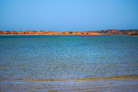 Situated in Francois Peron National Park Western Australia, Big Lagoon is a stunning lagoon renowned for its vibrant colours and plentiful marine lifeの写真素材