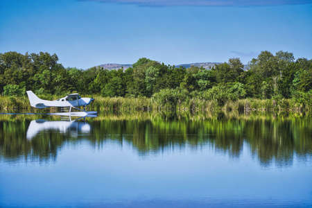  sea plane in  Western Australia ready to  take off on scenic flight
