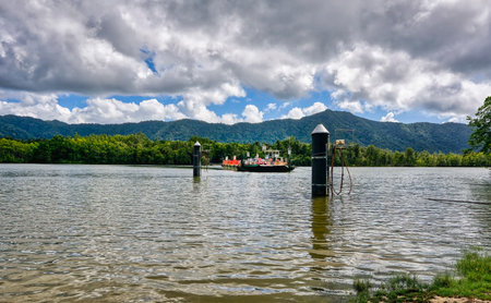 ferry crossing at the Daintree river in North Queenland