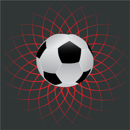 Soccer ball isolated on black background. Vector illustration. Eps 10.のイラスト素材