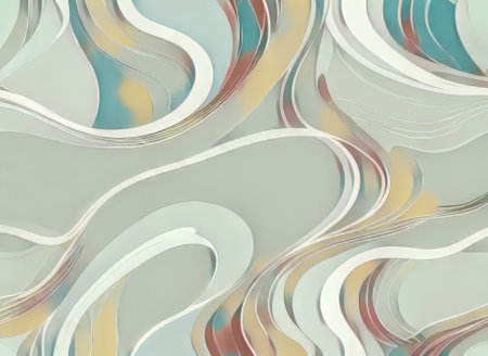 Abstract swirls wallpaper colorful design, shades of green AI Generatedの写真素材