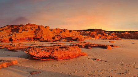 Barn Hill coastline a unique part of the breathtaking Kimberley coast Western Australiaの写真素材