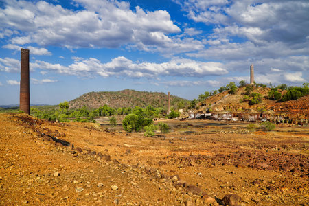 Chillagoe mine QLD, mineral (copper, silver, lead and gold) smelting at the turn of the 20th centuryの写真素材