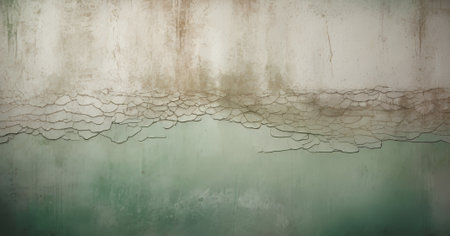 Old textured layers of green paint on weathered wall. Generative AIの写真素材