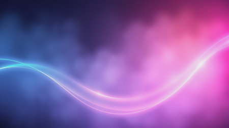 Elegant wave patterns background in pinks and blues. Generative AIの写真素材