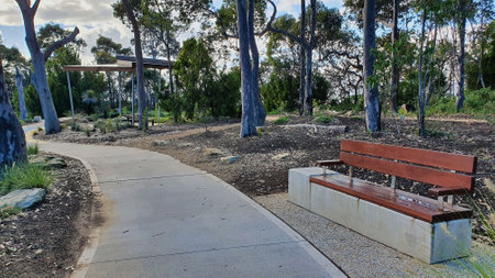 coastal walking trail Batehaven Observation Point Lookout in New South Wales Australiaの写真素材