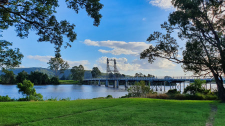 View of the McFarlane Bridge on the Clarence River at Maclean, New South Wales, Australia.の写真素材