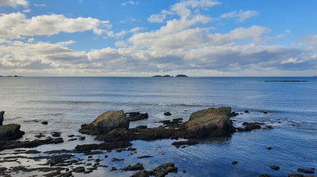 View from Batehaven Observation Point Lookout in New South Wales Australiaの写真素材