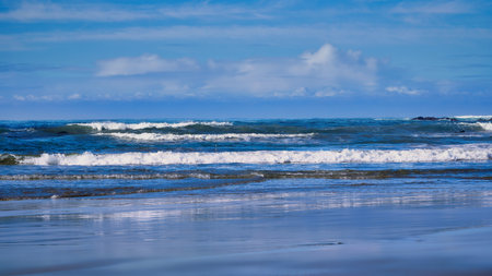 East Cape Beach Cape Conran Victoria explores white sandy beaches and clean blue waters.の写真素材