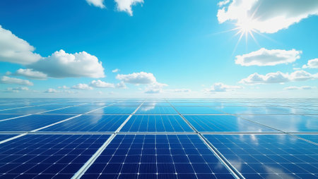 cutting-edge solar power panels that harness the energy of the sun to provide a sustainable and cost-effective energy solution.の写真素材