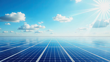cutting-edge solar power panels sustainable and cost-effective energy . AI Generatedの写真素材