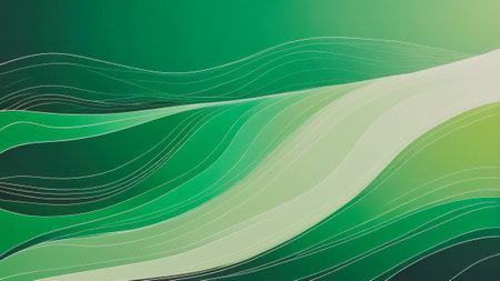 abstract of green and cream lines as a wallpaper or background. AI Generatedの写真素材