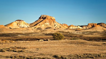 Arckaringa, Painted Desert in South Australia it is notable for its distinctive mesas, mountains,...