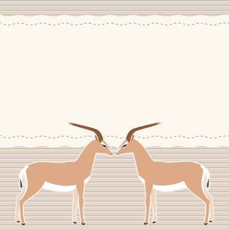 Card with two gazelles and place for textのイラスト素材