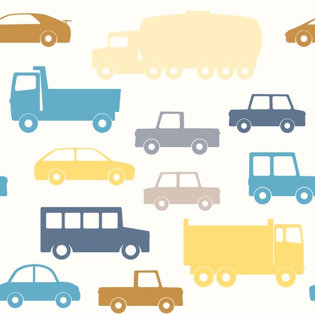 Seamless pattern with cars and trucksのイラスト素材