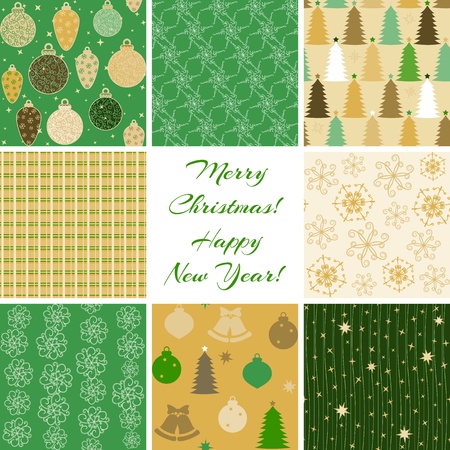 Collection of 8 seamless Christmas patternsのイラスト素材