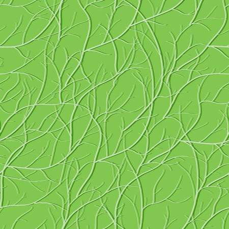 Green seamless pattern with interlacing branch silhouettesのイラスト素材