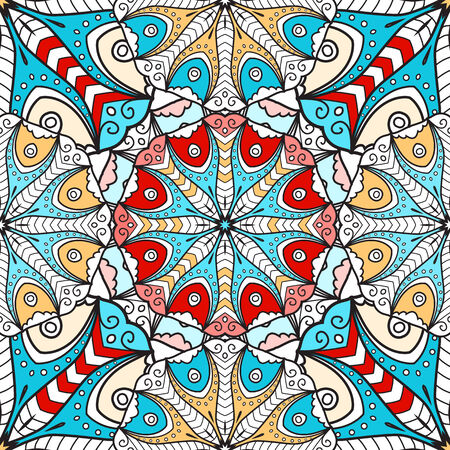 Bright mandala seamless background with circle ornamentのイラスト素材