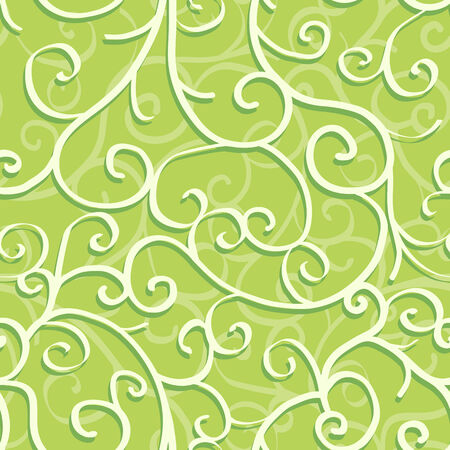 Seamless pattern with swirls over green backgroundのイラスト素材