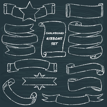 Hand-drawn chalkboard frames setのイラスト素材