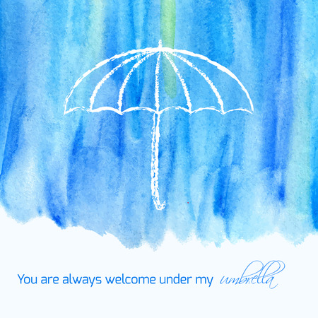 You are always welcome under my umbrellaのイラスト素材
