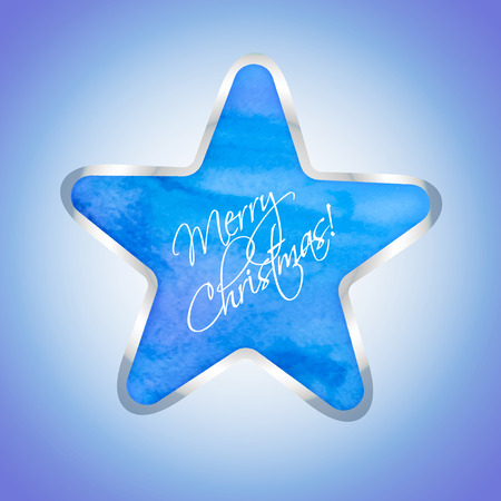 Star with Merry Christmas textのイラスト素材