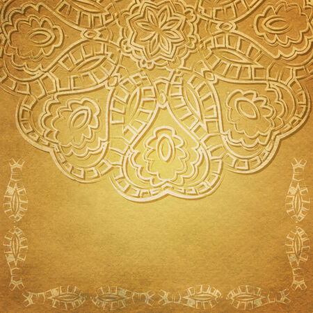 Card with round filigree hand drawn ornament and place for textのイラスト素材