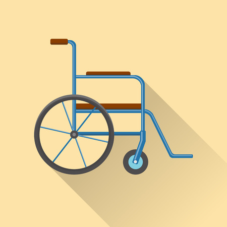 Flat style wheelchair icon with long shadowのイラスト素材