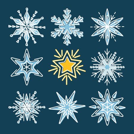 Collection of snowflakes.のイラスト素材