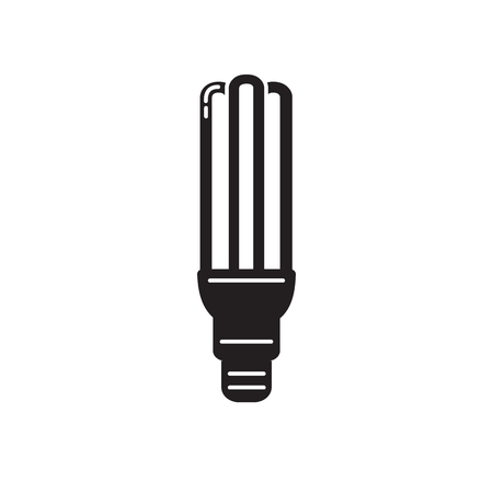 Energy saving fluorescent light bulb silhouette iconのイラスト素材