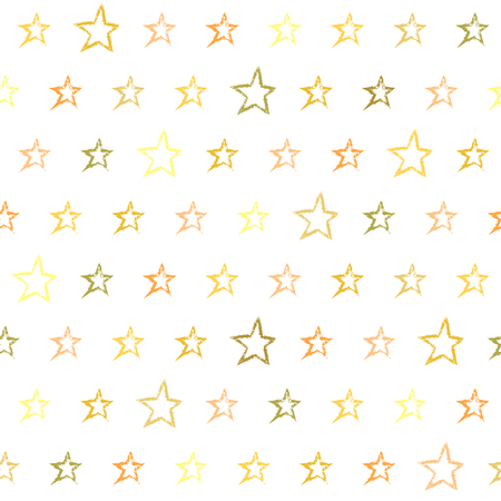 Seamless pattern with hand drawn stars. Repeating texture with doodle symbolsのイラスト素材