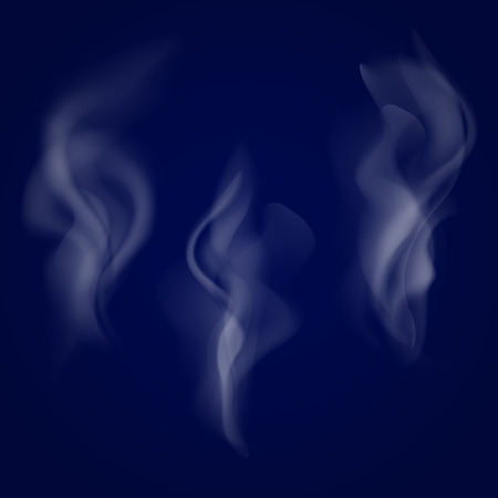 Smoke set isolated on dark backgroundのイラスト素材