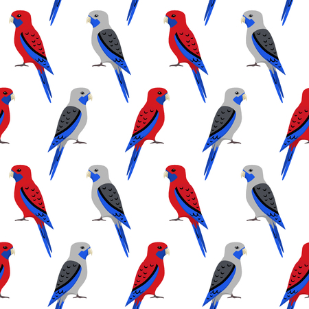 Seamless pattern with rosella parrotsのイラスト素材