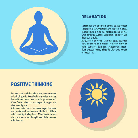 Relaxation And Positive Thinking Flyer Templates In Flat Style