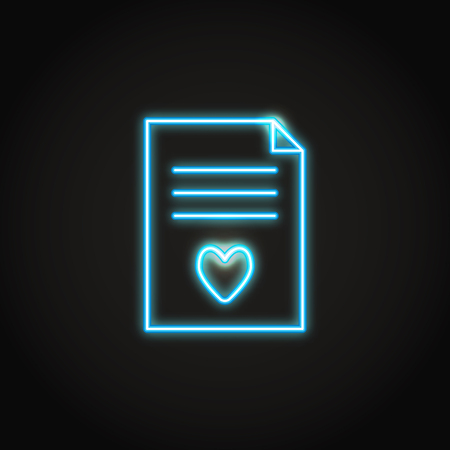 Neon wish list concept icon in line styleのイラスト素材