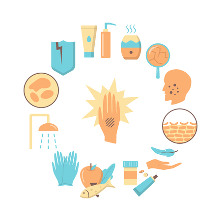 Vector of Eczema symptoms and treatment - ID:1-118994150 - Royalty Free ...