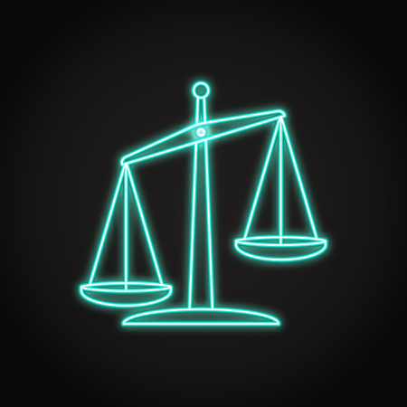 Glowing scales icon in neon line styleのイラスト素材