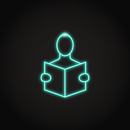 Education concept icon in neon line styleのイラスト素材