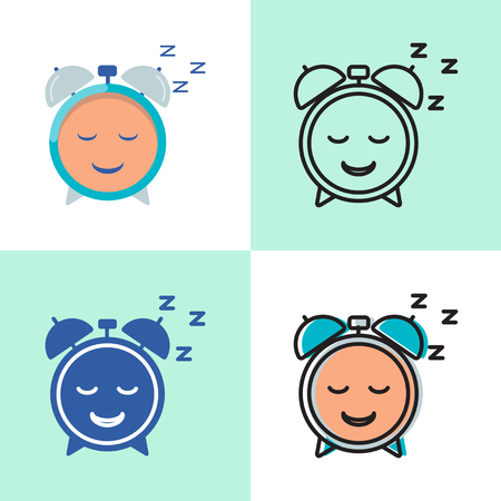 Good sleep concept icon set in flat and line style.のイラスト素材