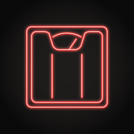 Floor scales icon in neon line styleのイラスト素材