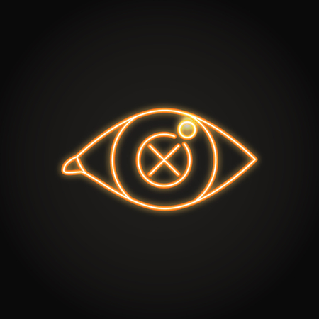 Vision problem concept icon in neon line styleのイラスト素材