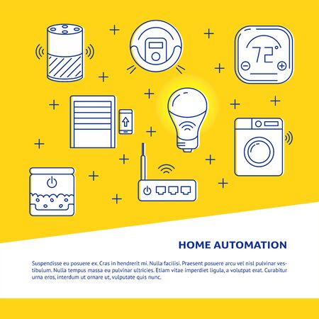 Home automation concept banner with place for textのイラスト素材