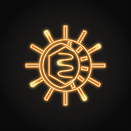 Neon Polio Virus Icon In Line Styleの素材 Fy ストックフォトのamanaimages Plus