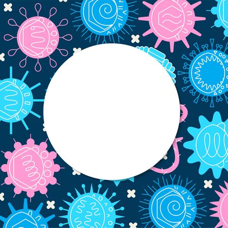 Human virus types poster in flat styleのイラスト素材