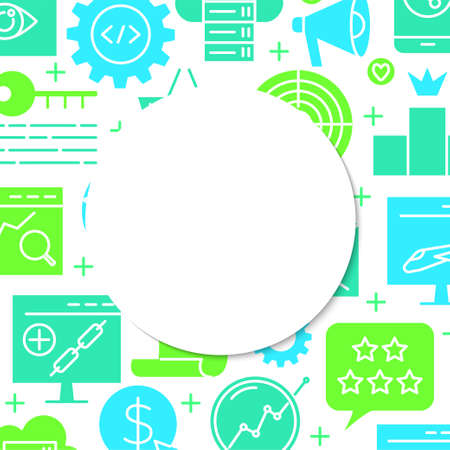 SEO services poster in flat style with place for textのイラスト素材