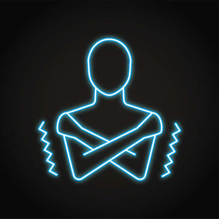 Neon chills symptom icon in line styleのイラスト素材