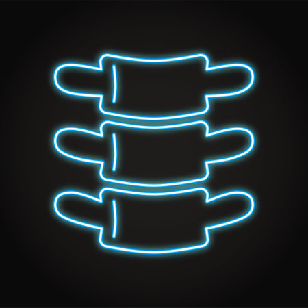 Neon human vertebra icon in line style