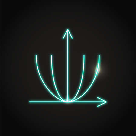 Neon parabola curve icon in line styleのイラスト素材