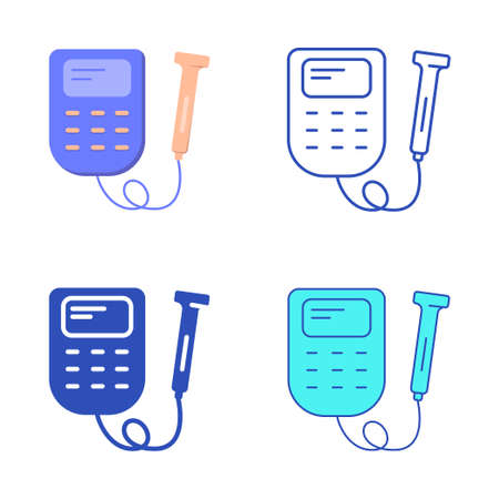 Doppler fetal monitor icon set in flat and line styleのイラスト素材